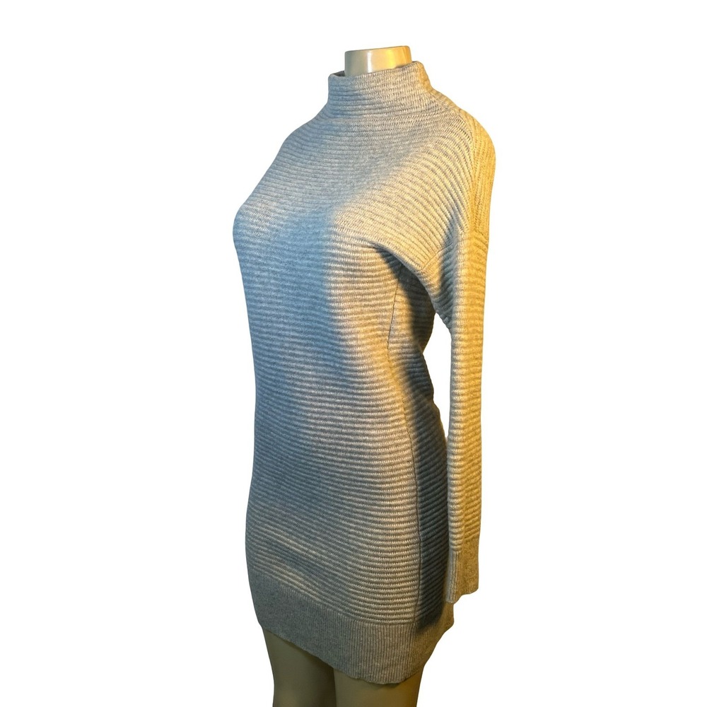 Madewell Womens Merino Wool Ribbed Mock Neck Sweater Dress Gray G9644 Size S